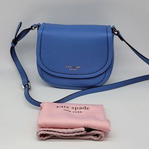 Kate Spade Roulette Small Saddle Crossbody Bag Deep Cornflower